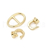 Oval Brass Fold Over Clasps KK-U062-43G-2