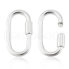  2Pcs Rhodium Plated 925 Sterling Silver Locking Carabiner Clasps STER-PH0002-42-1