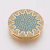 Eco-Friendly Brass Micro Pave Cubic Zirconia Beads ZIRC-F083-074G-RS-1