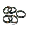 Natural Indian Agate Rectangle Beaded Stretch Bracelet BJEW-E379-01C-1