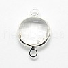 Silver Color Plated Brass Glass Links connectors GLAA-J011B-S-3