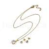 Vacuum Plating 304 & 201 Stainless Steel Cubic Zirconia Jewelry Sets SJEW-F146-02G-03-2