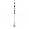 Chakra Mixed Synthetic & Natural Round Gemstone Pointed Dowsing Pendulums PALLOY-JF02520-02-1