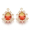 Golden Tone Brass Pendants X-GLAA-R212-03G-2