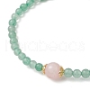 Natural Green Aventurine & Rose Quartz Round Beaded Stretch Bracelets for Women BJEW-JB11926-02-3