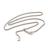 2mm Rack Plating Brass Rope Chain Adjustable Slider Necklaces for Women Men MAK-L044-06P-1