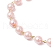 Baking Painted Pearlized Glass Pearl Round Bead with Tibetan Style Alloy Fairy Wing Beads and K9 Glass and 304 Stainless Steel Open Jump Rings Bracelets BJEW-JB11776-5