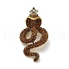 Snake Rhinestone Brooch Pin JEWB-A034-08AG-1