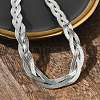 Non-Tarnish 304 Stainless Steel Interlocking Triple Herringbone Chain Necklace for Men Women NJEW-H167-01P-1