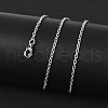 Non-Tarnish Classic Plain 304 Stainless Steel Mens Womens Cable Chain Necklace Making STAS-P045-01P-A-4