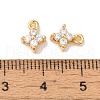 Brass Micro Pave Clear Cubic Zirconia Charms KK-M294-18G-3