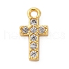 Brass Micro Pave Clear Cubic Zirconia Charms KK-V016-22A-G-1