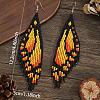 Bohemian Style Handmade Glass Seed Beads Butterfly Wing Tassel Stud Earrings OK8967-2-3
