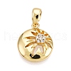 Brass Micro Pave Cubic Zirconia Pendants KK-T070-38G-1