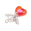 Heart with Angel Acrylic Pendants PALLOY-JF03725-04-5