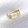 304 Stainless Steel with Rhinestone Adjustable Finger Rings RJEW-Q020-12G-4