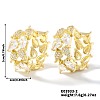 Exquisite Brass Clear Cubic Zirconia Teardrop Hoop Earrings FZ4597-2-2