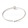 Rack Plating Brass Micro Pave Clear Cubic Zirconia Letter Open Cuff Bangles BJEW-A018-01P-C-3