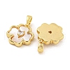 Brass Pave Shell Pendants KK-G490-38G-2