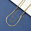 304 Stainless Steel Flat Snake Chain Twisted Chain Double Layer Necklaces NJEW-S453-01G-A-4