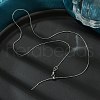 1mm Rack Plating Brass Ball Chain Adjustable Slider Necklaces for Women Men MAK-L044-51P-3
