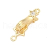 Brass Micro Pave Clear Cubic Zirconia Interlocking Clasps KK-U059-01G-1