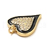 Rack Plating Brass Micro Pave Clear Cubic Zirconia Pendants KK-E015-32G-4