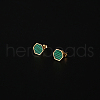 Synthetic Malachite Hexagon Stud Earrings HM7952-1-1