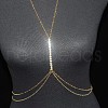 Alloy Crystal Rhinestone Flat Round Double Layer Bikini Sexy Body Chains for Beach Party FS-WG856A8-01-1