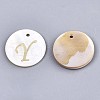 Natural Freshwater Shell Pendants SHEL-N027-04Y-1