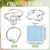BENECREAT 1Pc Sterling Silver Ring Components STER-BC0002-53B-2