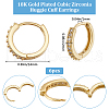 Beebeecraft 3 Pairs Brass Micro Pave Clear Cubic Zirconia Hoop Earrings EJEW-BBC0001-29-2