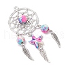 Woven Net/Web with Feather Pendants PALLOY-JF03980-4