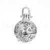 Trendy Hollow Brass Round Cage Pendants KK-F0299A-P-NR-2