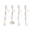 Starfish Turtle Synthetic Turquoise & Natural Trochus Shell Pendant Decorations HJEW-JM03250-2