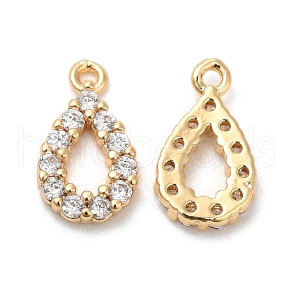 Brass Micro Pave Cubic Zirconia Pendants KK-B074-04G-1