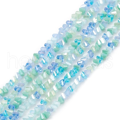 Gradient Color Electroplate Glass Bead Strands X-GLAA-E042-02A-1