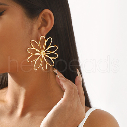 Alloy Stud Earrings EJEW-D300-02G-02-1
