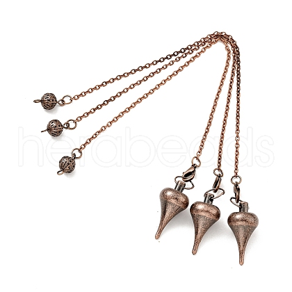 Brass Cable Chain Pointed Dowsing Pendulums HJEW-D004-03R-1
