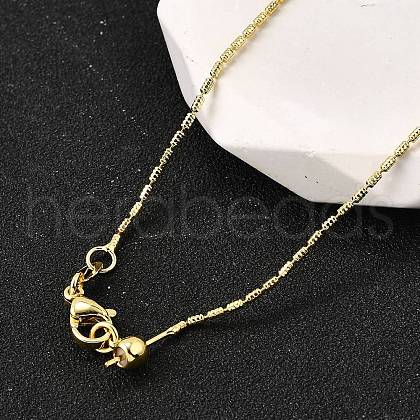 1MM Brass Column Link Chain Necklaces NJEW-M108-14G-1