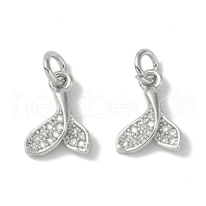 Brass Micro Pave Clear Cubic Zirconia Pendants KK-S367-11B-1