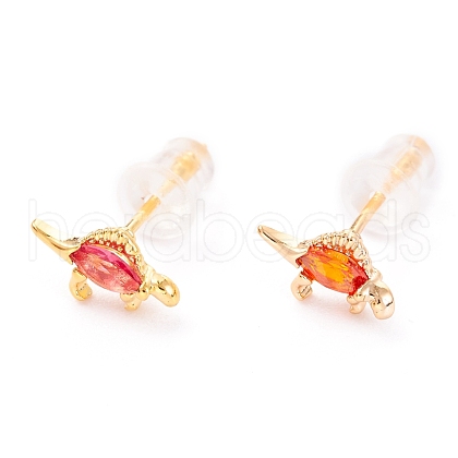 Cute Light Gold Plated Brass Stud Earrings EJEW-H106-02H-1
