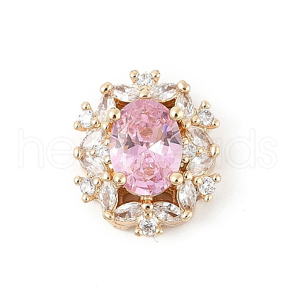 Brass Micro Pave Cubic Zirconia Beads KK-K297-29G-01-1