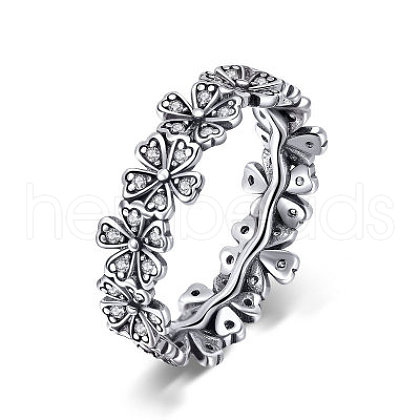 Thailand 925 Sterling Silver  Finger Rings RJEW-FF0008-011AS-18mm-1