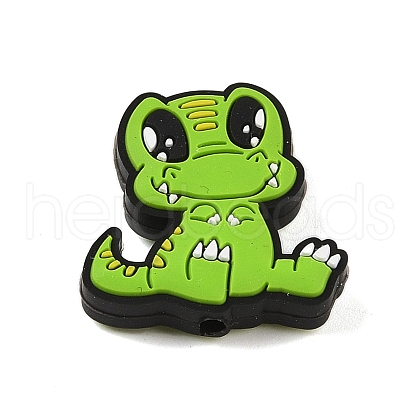 Dinosaur Food Grade Eco-Friendly Silicone Focal Beads SIL-C006-02-1