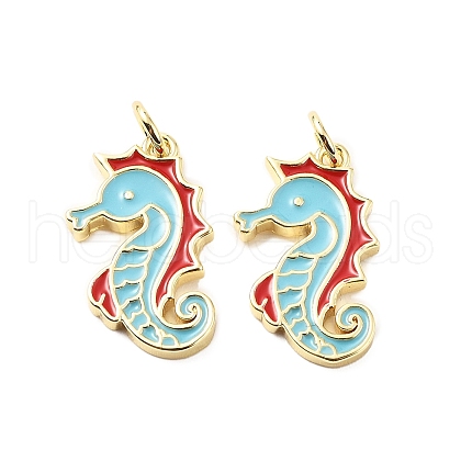 Brass Enamel Pendants KK-L237-027G-04-1