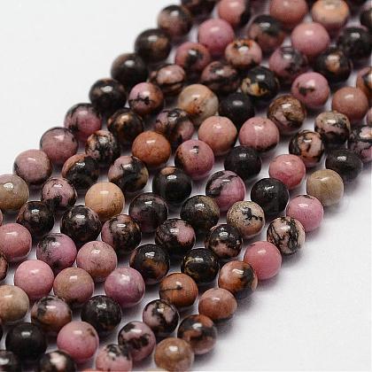 Natural Rhodonite Beads Strands G-N0204-01-3mm-1