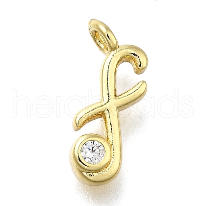 Brass Micro Pave Cubic Zirconia Pendants KK-B132-12G-F-1