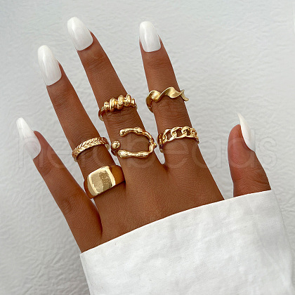 6Pcs Alloy Finger Rings WG8B2E7-08-1