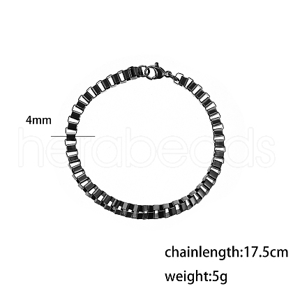 Stainless Steel Box Chain Bracelets for Men BK3651-1-1